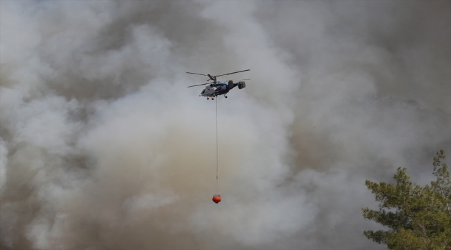 GÜNCELLEME - Marmaris'teki orman yangınına müdahale devam ediyor